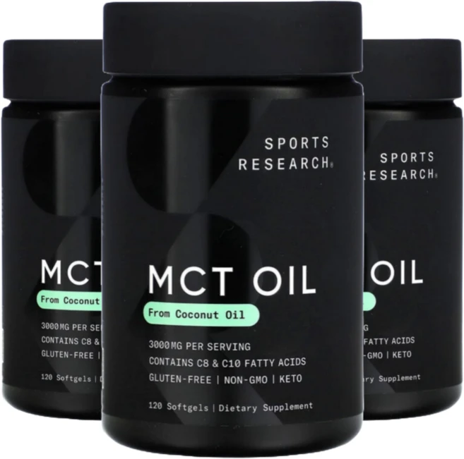 스포츠 리서치 MCT 오일 1000mg 소프트젤 120정, 3개 - 쿠팡