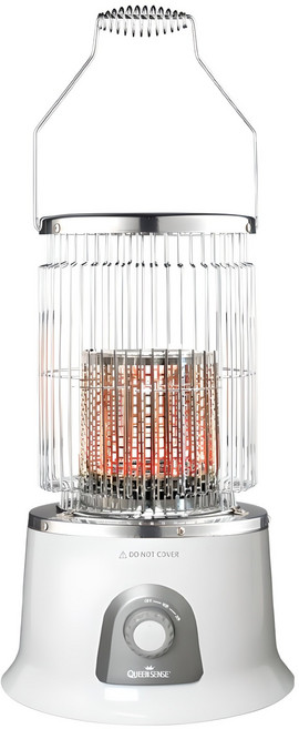 퀸센스 원통형 하이라이트 전기히터, QSH-H10B, 화이트