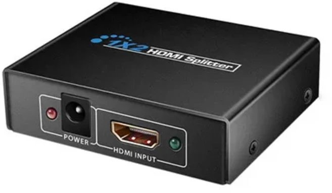 HDMI 호환 전원 신호 증폭기 HDTV DVD PS3 Xbox용 1 in 2 out 1080p 4K 1x2 HDCP 스트리퍼 3D 스플리터, 01 As Show, 01 EU