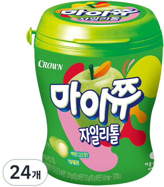 크라운 마이쮸 용기 사과, 110g, 24개