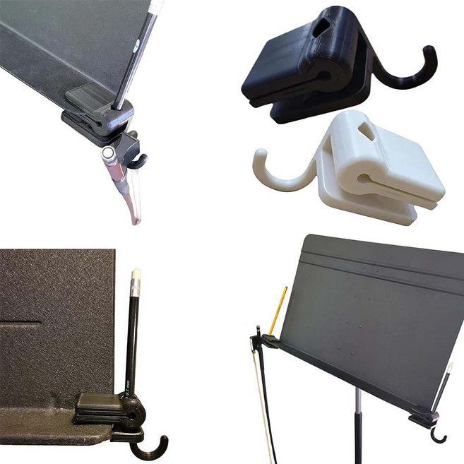 루베이 거문고용 접이식 활걸이 간편 설치 연필 고정 클립 바이올린/무대/리허설, 1개