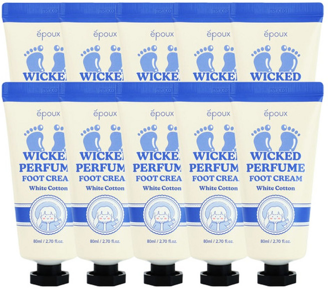 (10개)에뿌 향기마녀 풋크림 화이트코튼 80ml /발크림 시어버터 고보습, (10개)에뿌 향기마녀 풋크림 화이트코튼 80ml /발, 10개, 1개입