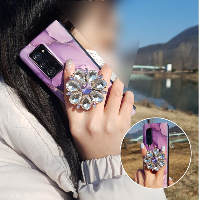 두리케이스 갤럭시 Z폴드1 Z폴드2 케이스세트 바이올렛엠마 톡세트 큐빅스마트톡 대리석 잉크 퍼플 마블