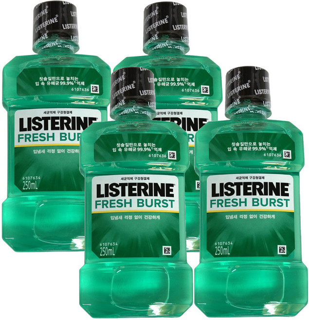 리스테린 후레쉬 버스트 250ml X 4개, 와이티 1