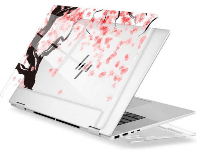 Batianda 노트북하드케이스 하드커버 HP Envy x360 16인치 2-in-1 노트북 2024 출시를 위한 프리미엄 크리스탈 클리어 케이스 크리에이티브 패턴 초슬림 경량, Cherry Blossoms