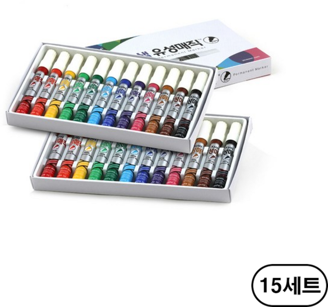 자바펜 유성매직 12색, 12색 혼합색상(mixed color), 360개입