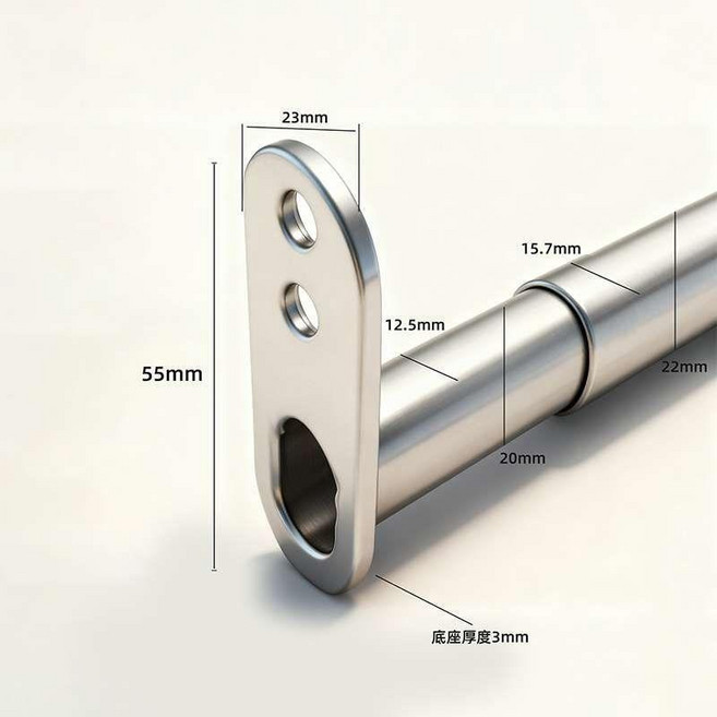 加厚不鏽鋼可調伸縮掛衣杆 衣櫃衣櫥專用晾衣桿架子, 加厚 金屬銀大號 60-110Cm