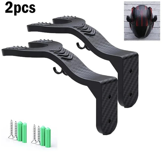 오토바이 자전거 헬멧 랙 홀더 모자 디스플레이 스탠드 벽걸이 걸이 걸이, 01 Black, 01   Mainland