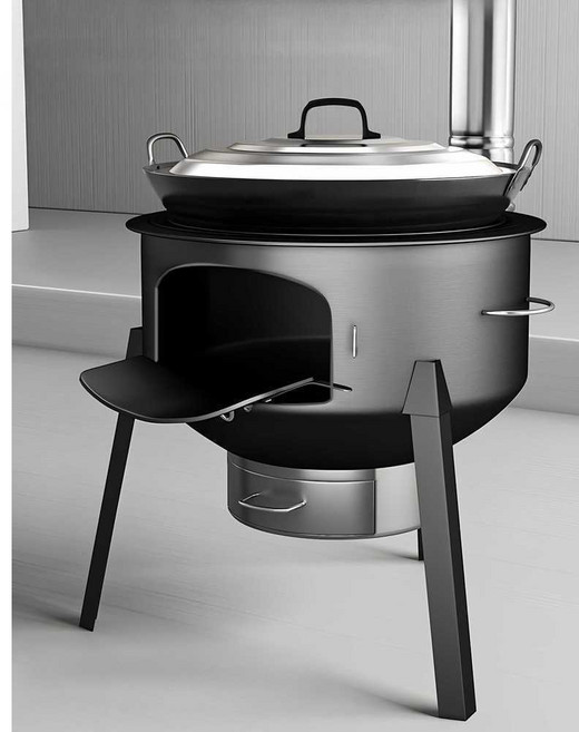 연탄화로 시골 1구1탄 구이 캠핑용 원형 가정용 가로, 48cm 두꺼운 일체형 / 풀 버너링 세트