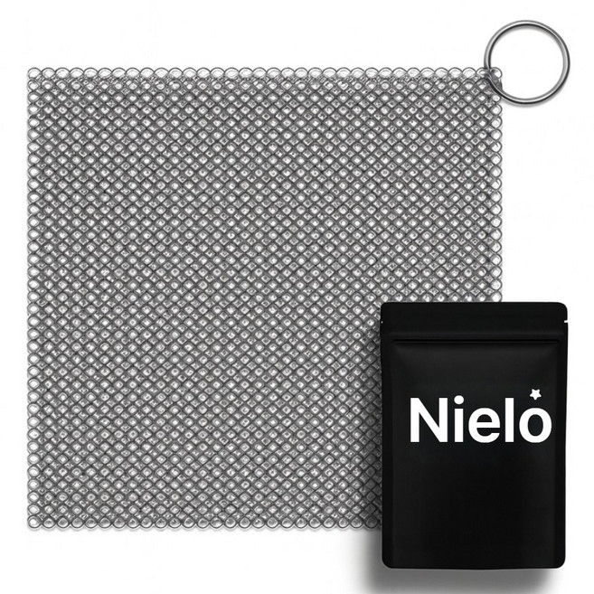 니엘로 316L 스텐링 수세미 탄냄비 철수세미 텀블러 세척 스테인리스 L316X, 1개, 18×15cm (빅사이즈)