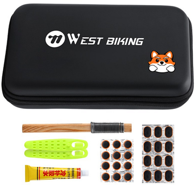 시그니처베이지 자전거 펑크 패치 타이어 수리 정비 빵꾸 휴대용 YPZ477, BLACK, 1개