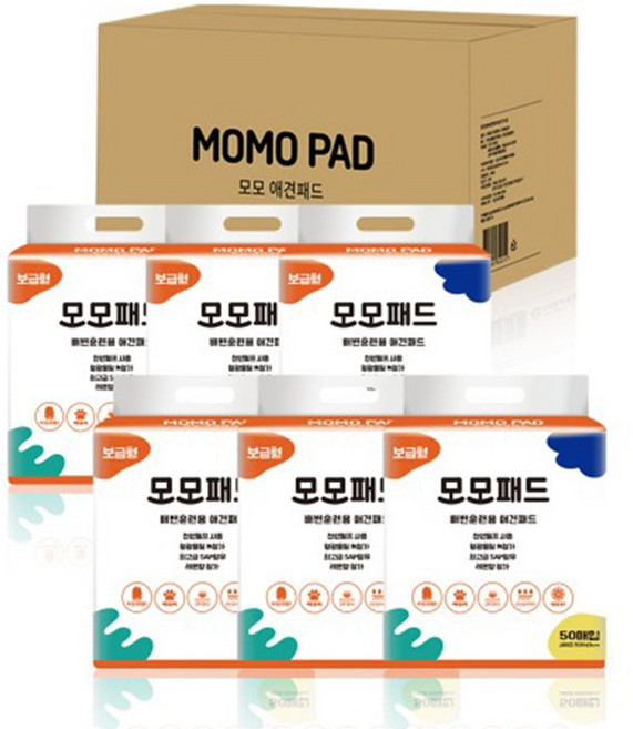 강아지 패드 모모 배변패드 쉬패드 애견패드 소형 보급형 대용량 300매, 6팩, 50개입