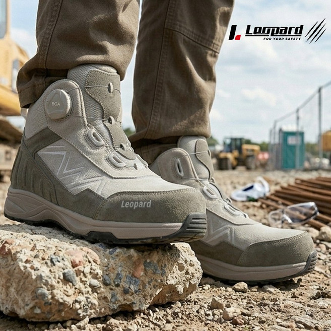 레오파드 LP-253D 다이얼 미끄럼방지 가죽 안전 작업화