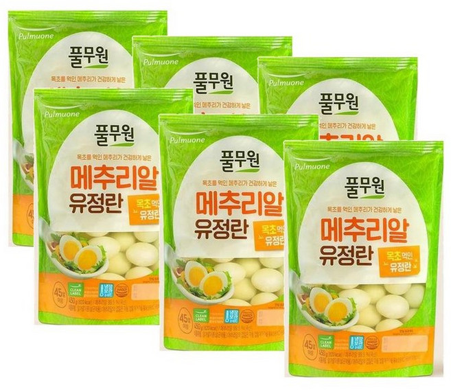 풀무원 깐 메추리알 국산 유정란, 6개, 450g