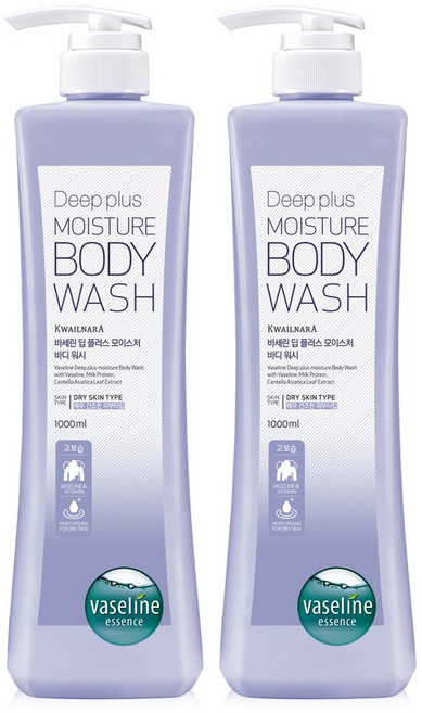 과일나라 바세린 딥플러스 모이스처 바디워시, 2개, 1L