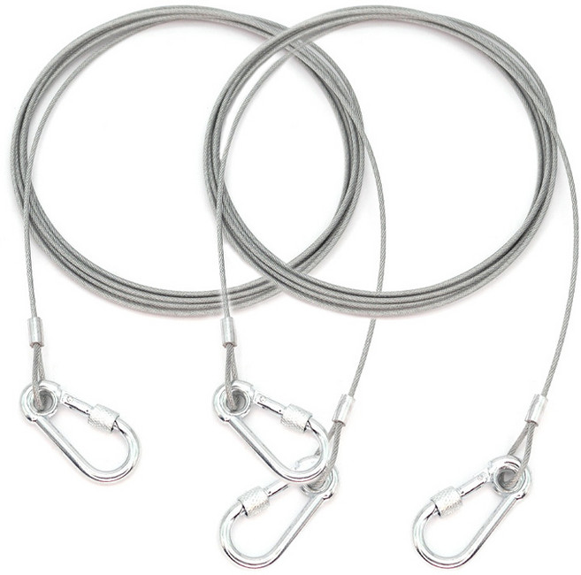 아이베란다 스틸 코팅 와이어 걸이 카라비너 연결 줄, 2개