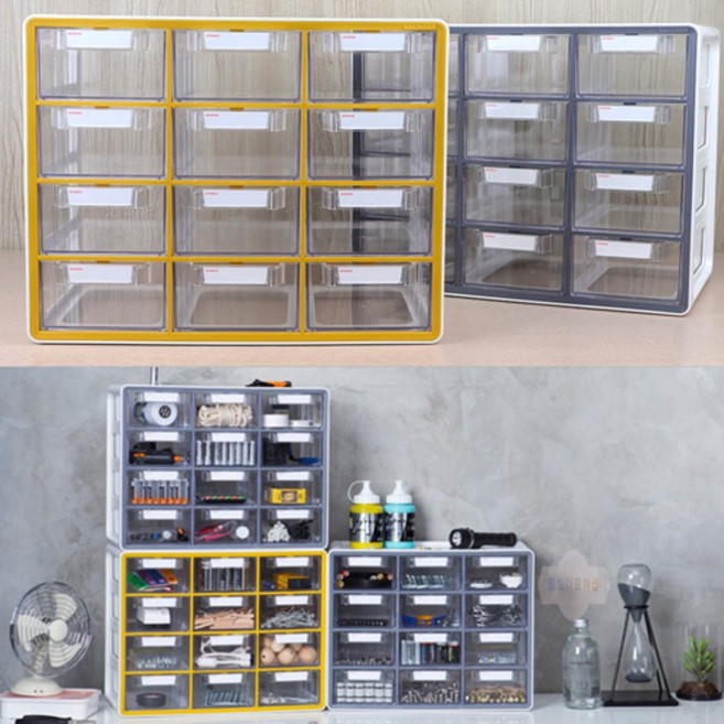 정보다모아샵 시스맥스 멀티서랍 12단 사무실서랍, 그레이