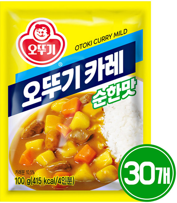오뚜기 카레 과립형 순한맛, 100g, 30개