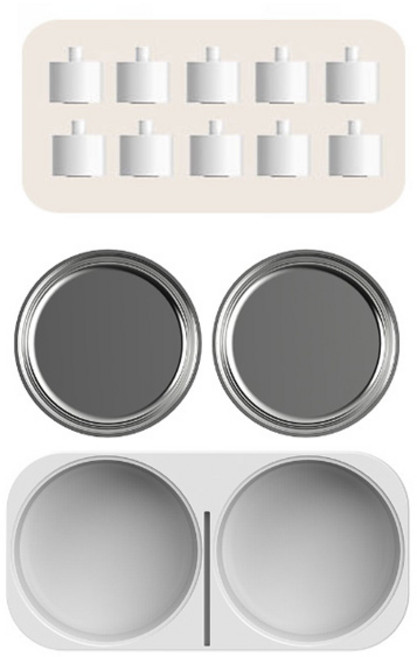 헤이홈 반려동물 스마트 자동 급식기 전용 2구 밥그릇, 2구밥그릇+받침대연장 25mm, 1개