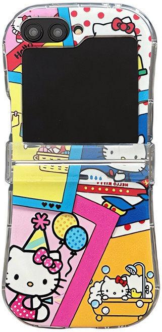 휴대폰 케이스 갤럭시 z플립3 z플립4 z플립5 z플립6 힌지보호 핸드폰케이스 드라이빙 캣