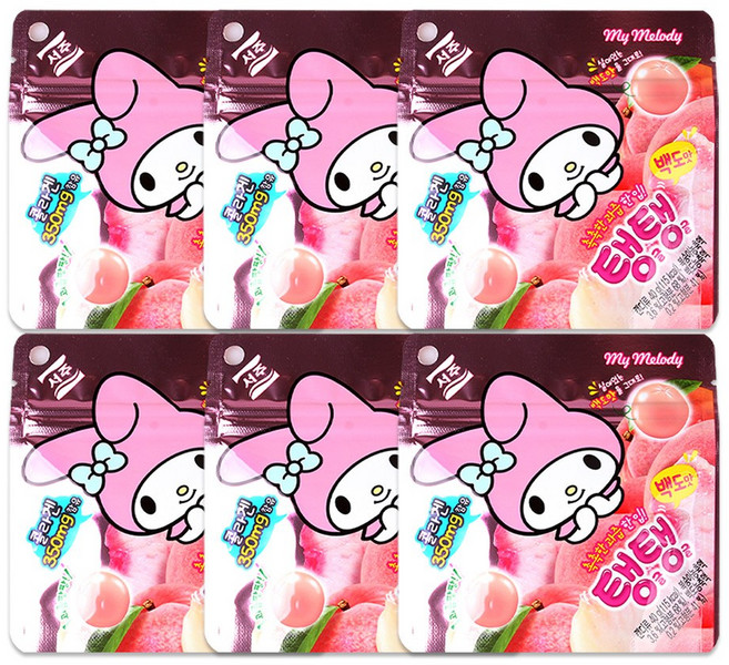 산리오 마이멜로디 탱글탱글 젤리, 40g, 6개
