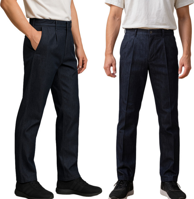 몰앤모어 남자 중년 스판 가을 일자 청바지 작업복 가을용 여름용 빅사이즈