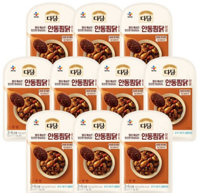 CJ [냉장] 다담 백설 안동찜닭양념 220g, 16개