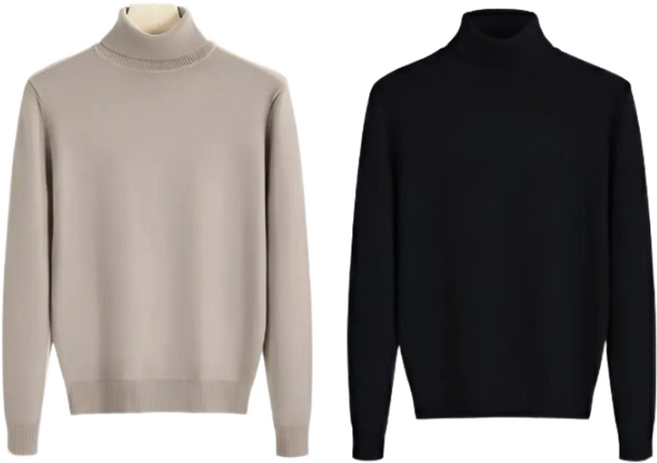 고르보 남자 겨울 니트 티 목폴라 긴팔 스웨터 티셔츠 2종세트