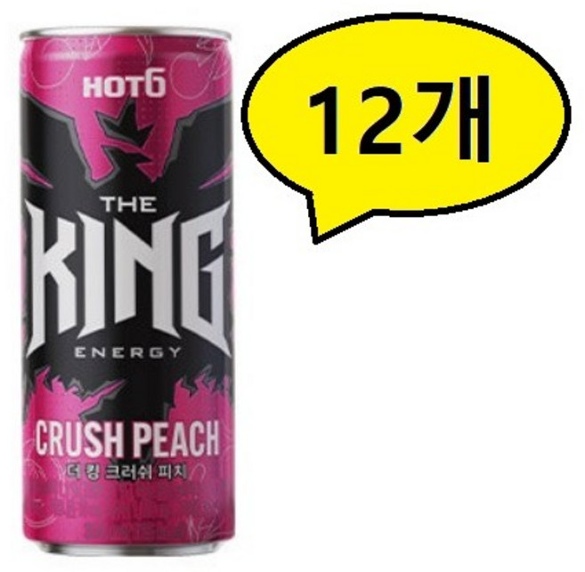핫식스 더킹 크러쉬 피치, 355ml, 12개