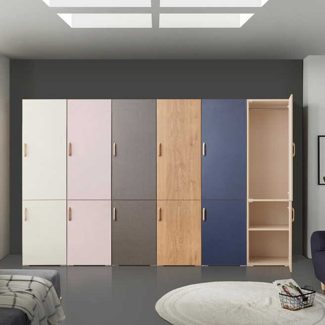 [케이컴퍼니] LPM 이음500투도어선반옷장, 아카시아