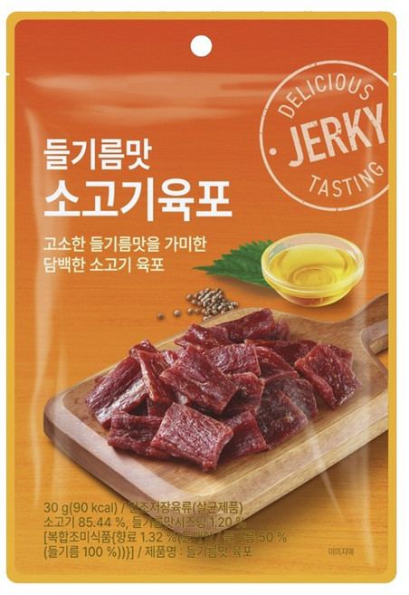 코주부 들기름맛 소고기육포, 7개, 30g