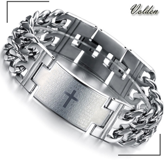 볼던 SSB1005 남자 여자 써지컬 스틸 주기도문 체인 패션 팔찌