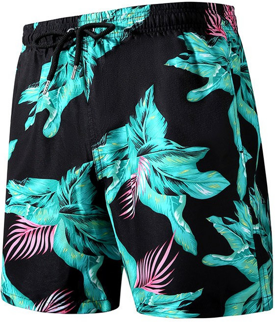 男款速幹印花五分休閒泳褲