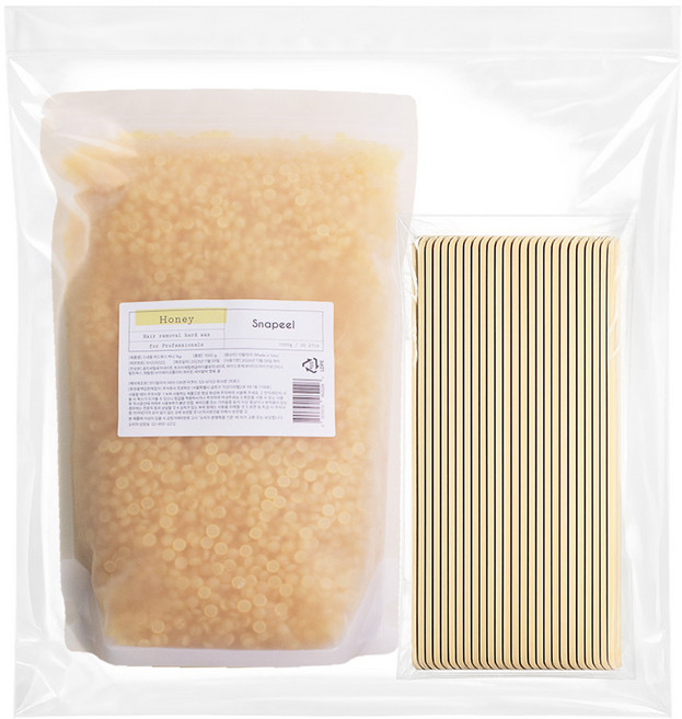 스내필 허니 하드왁스+스파츌라 세트 이탈리아 제모 왁싱샵 전문 대용량 모든부위, 1kg, 1개