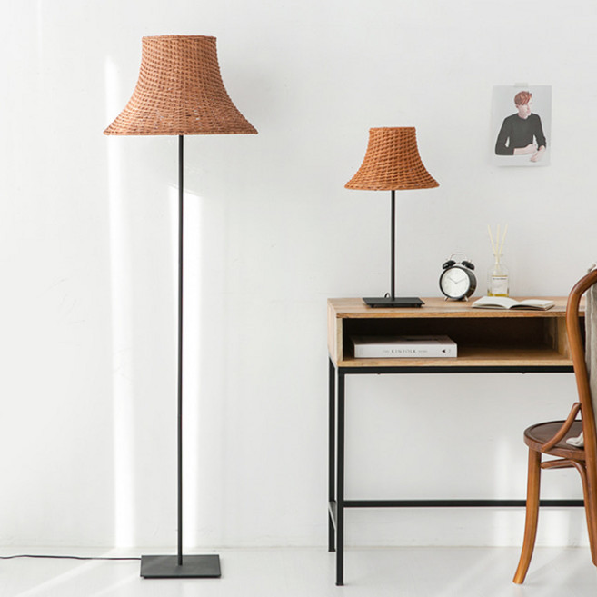 마켓비 RATTAN 스탠드 시리즈 라탄 침실무드등 독서등, RATTAN 장스탠드 E26 KS1953F 6353.7