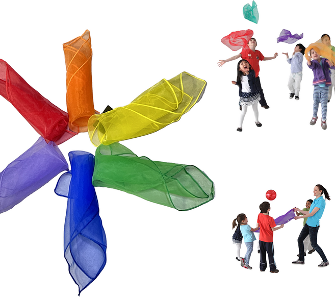 아이소파 무지개 스카프 60x60 6장 IS60 유아 저글링 오감 촉감 놀이 체육 교구