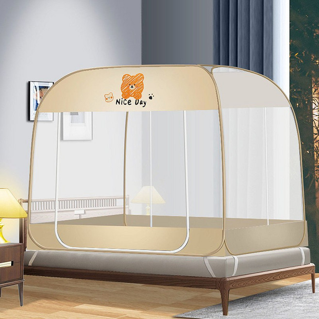 방일 원터치 텐트형 침대 양문형 사각 해충방지 모기장(바닥있음), A