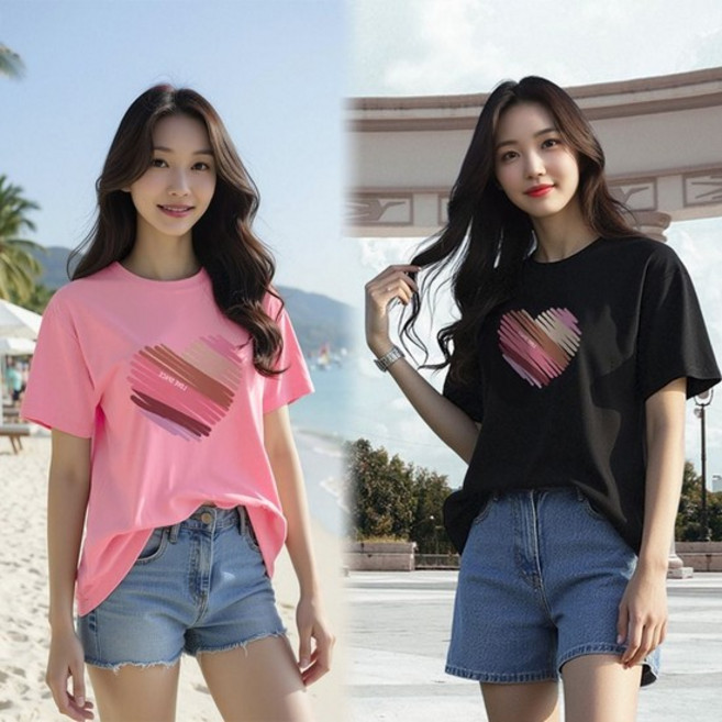 시원한 루즈핏 스판 반팔티 실켓티 기본 아트웍 아트웍티셔츠 레이어드티 이너티 흰티