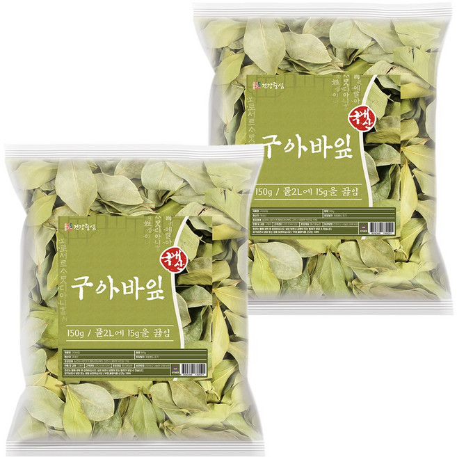 건강중심 국산 구아바 잎 건조 말린 잎차, 2개, 150g