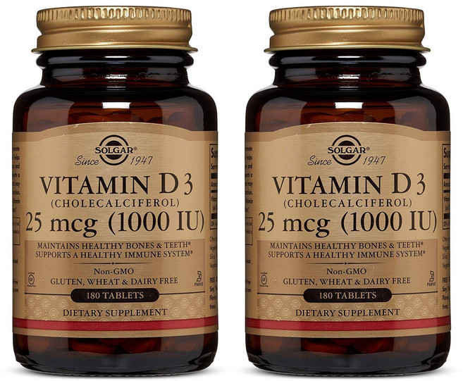 솔가 비타민 D3 (콜레칼시페롤) 1000IU 타블렛, 180정, 2개