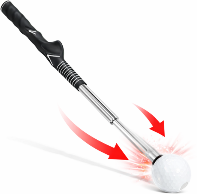 로로랜디 골프 프로 임팩터 프로 빈 스윙 연습기 실내 스윙기 아이언 가정용 그립교정 비거리, 블랙, 1개