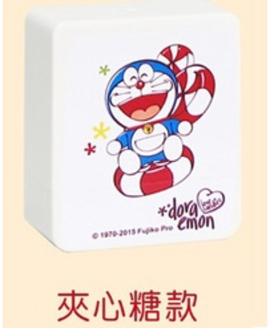 多啦A夢 小叮噹印章 3x1cm 方塊連續章 實名制/姓名/衣物印章 (附贈墨水 二天內出貨), 1個, 4-夾心糖款,一般防水光敏印油(只能蓋紙上)