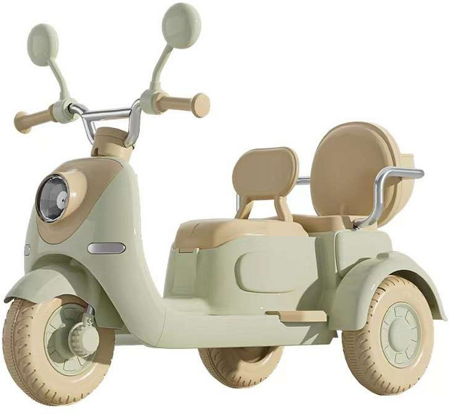 3륜 오토바이 전동 미니 무선 리모컨 장난감 바이크, 그린, 1개