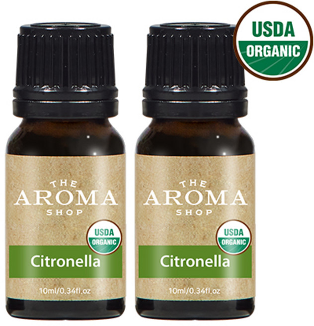더아로마샵 USDA 유기농 에센셜오일 디퓨저 아로마테라피 숙면 힐링, 2개, 10ml, 시트로넬라 유기농 에센셜오일