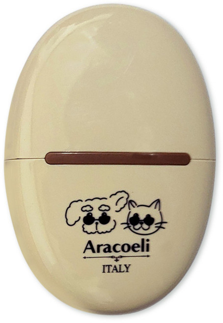 아라코엘리 반려동물 필수품 원터치펫브러쉬/산책용물병/고양이낚시대/꼬임방지리드줄/고양이브러쉬/LED발톱깎이, 1개, 에그 브러쉬(브라운)