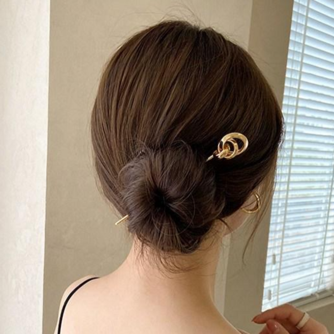 하이유니 서클 비즈 써지컬스틸 비녀 헤어핀