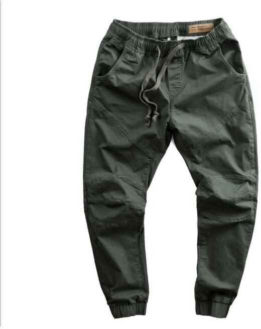 美式工裝褲 休閑褲 韓式褲子 軍風工裝褲 九分褲 束口