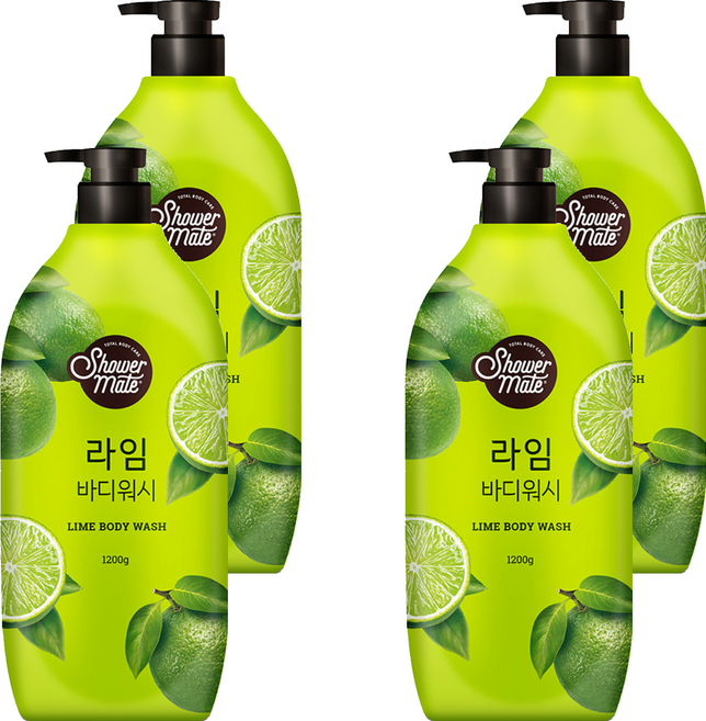 샤워메이트 라임 바디워시, 1.2kg, 4개