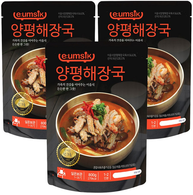 실온제품 이음식 양평해장국 800g, 3개