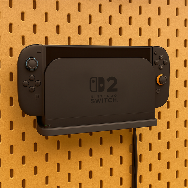 호환 이케아 타공보드 타공판 닌텐도스위치2 독 거치대 스탠드 스코디스 페그보드 악세사리, n2067 타공판 닌텐도스위치2 독 거치대, 1개